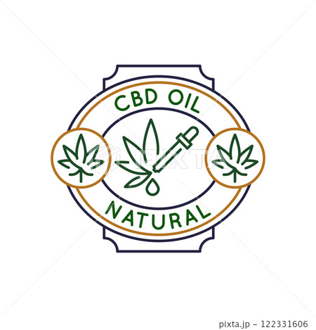 Simple Logo with CBD Oil Natural Icon 122331606