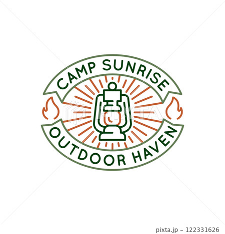 Simple Logo with Camp Lamp Icon 122331626