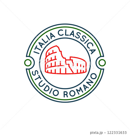Simple Logo with Coliseum Studio Romana icon Simple Logo with Coliseum Studio Romana icon 122331633
