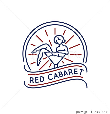 Simple Logo with Red Cabaret icon 122331634