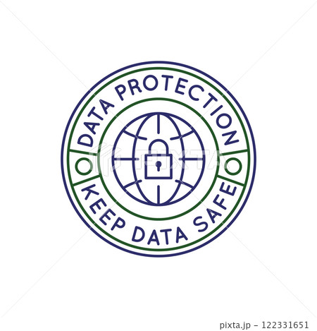 Simple Logo with Data Protection icon 122331651