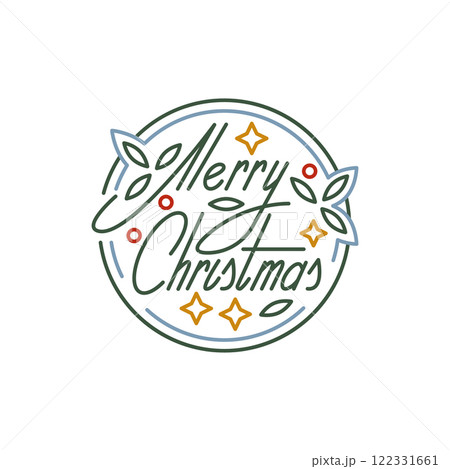 Simple Logo with Merry Christmas icon 122331661