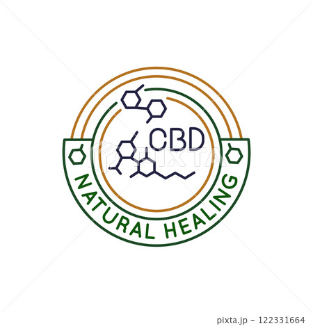 Simple Logo with CBD Natural Healing Icon Simple Logo with CBD Natural Healing Icon 122331664