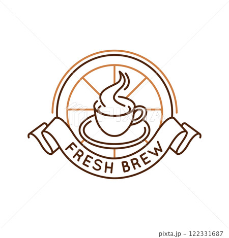 Simple Logo with Fresh Brew Icon Simple Logo with Fresh Brew Icon 122331687