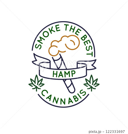 Simple Logo with Smoke Hamp Icon Simple Logo with Smoke Hamp Icon 122331697