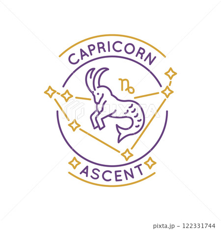 Simple Logo with Capricorn Zodiac Icon Simple Logo with Capricorn Zodiac Icon 122331744