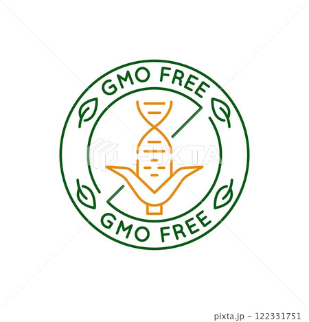 Simple Logo with GMO Free Icon 122331751