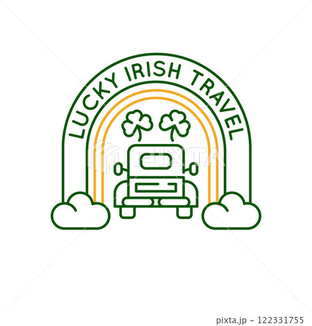 Simple Logo with Lucky Irish Travel icon Simple Logo with Lucky Irish Travel icon 122331755