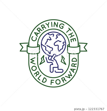 Simple Logo with Carrying the World icon Simple Logo with Carrying the World icon 122331767