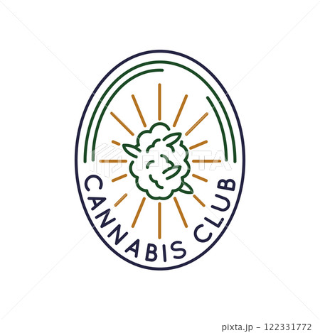Simple Logo with Cannabis Icon 122331772