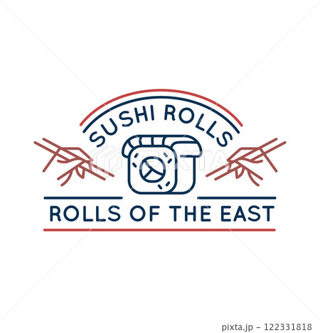 Simple Logo with Sushi rolls icon Simple Logo with Sushi rolls icon 122331818