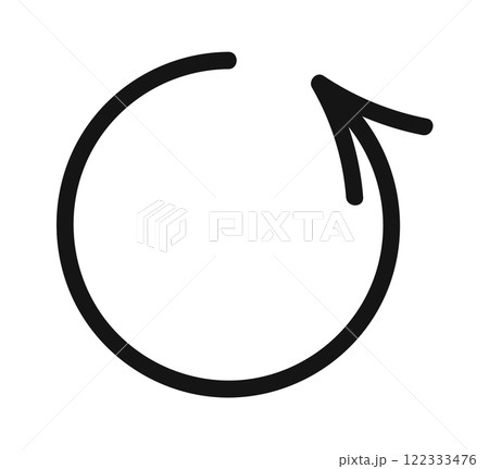 Rounded arrow black rotation doodle Rounded arrow black rotation doodle 122333476