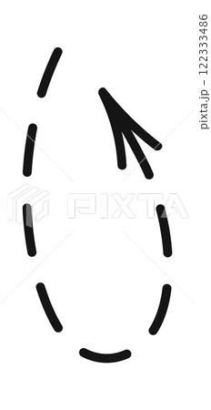 Rounded dashed arrow pointing upward 122333486