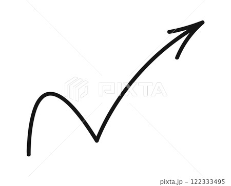 Doodle arrow pointing top corner 122333495