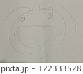 4歳の娘が白い画用紙に書いた人が笑っている絵 122333528