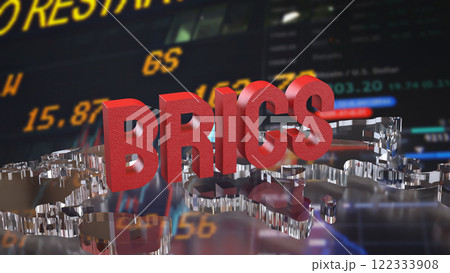 The Red Brics and World map for Business concept 3d Rendering. The Red Brics and World map for Business concept 3d Rendering. 122333908