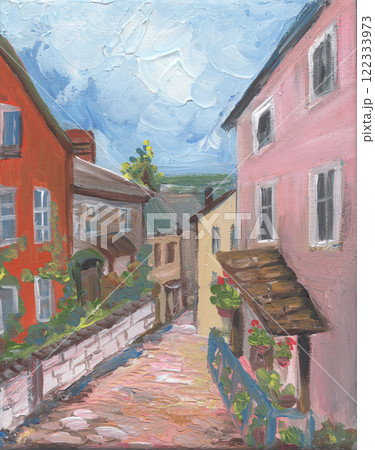 Painting with a view of old Europe Painting with a view of old Europe 122333973