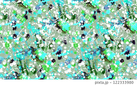 Seamless pattern with abstract creative blots and splashes painted with gouache 122333980