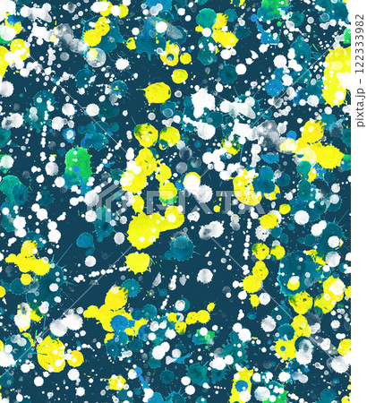 Seamless pattern with abstract creative blots and splashes painted with gouache 122333982