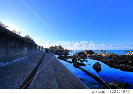 庄内浜冬風景加茂レインボービーチ 庄内浜冬風景加茂レインボービーチ 122334076