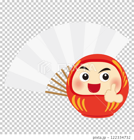 好達摩和白扇的可愛插圖 122334732