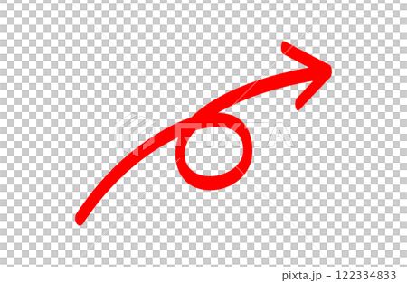 A red arrow drawn by hand with a pen 122334833