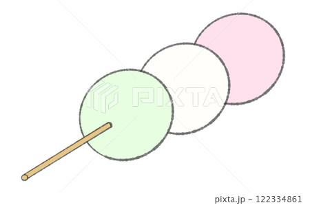 串に刺さった三色団子 122334861
