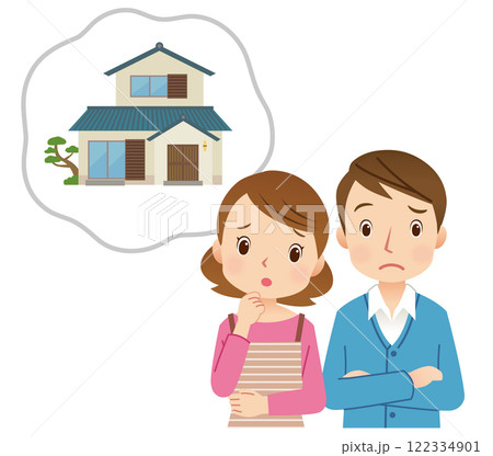 実家の管理に悩む夫婦　家の購入について悩む夫婦 122334901