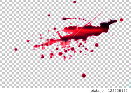 Blood drops. Red splattered stains 122336153