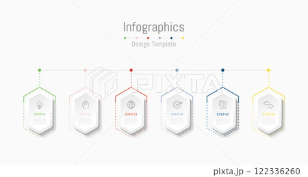 Infographic 6 options design elements for your business data. Vector Illustration. Infographic 6 options design elements for your business data. Vector Illustration. 122336260