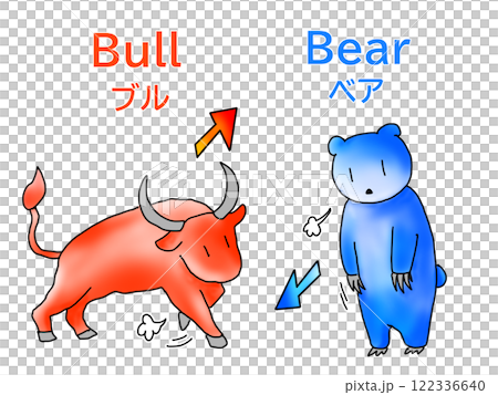 A loose illustration of a bull bear 122336640