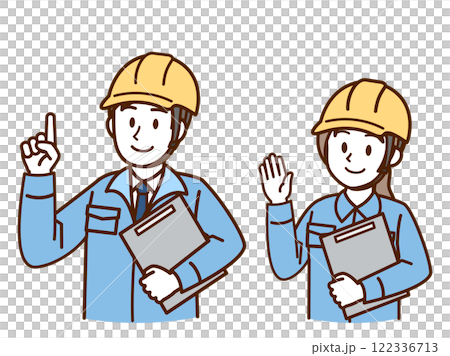 工作服_黃色頭盔_藍色 122336713