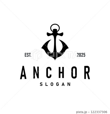 silhouette illustration anchor logo sailor design simple ocean symbol anchor ship marine retro vintage silhouette illustration anchor logo sailor design simple ocean symbol anchor ship marine retro vintage 122337306