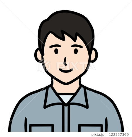 作業着姿の若い男性 作業着姿の若い男性 122337369