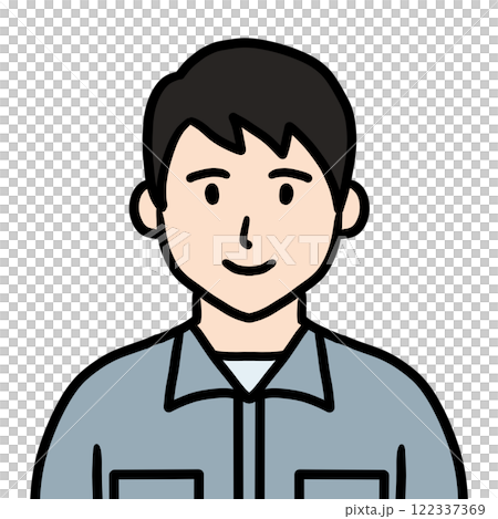 作業着姿の若い男性 作業着姿の若い男性 122337369