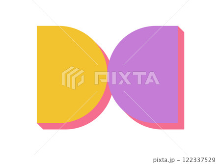 Brutalist abstract shape icon. Minimal figure with flat form. Geometric element, bold design, modern style, suitable for contemporary projects and artistic applications. 122337529