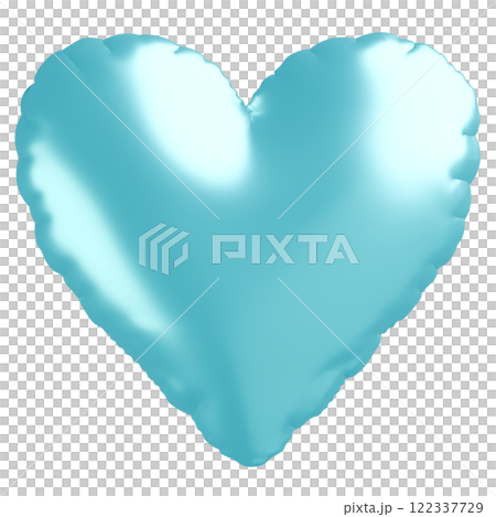 3D画像_ハートの風船_水色 3D画像_ハートの風船_水色 122337729