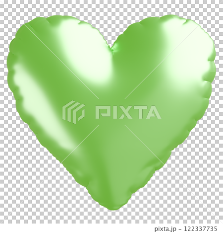 3D画像_ハートの風船_黄緑 3D画像_ハートの風船_黄緑 122337735