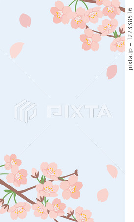 満開の桜の花のイラストテンプレート 満開の桜の花のイラストテンプレート 122338516