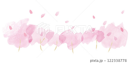 ピンクの美しい桜の背景イラスト 122338778