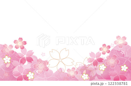 ピンクの美しい桜の背景イラスト 122338781