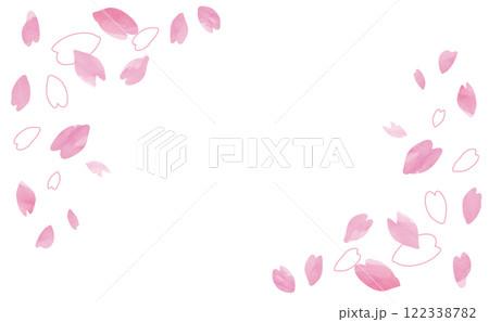 ピンクの美しい桜の背景イラスト 122338782
