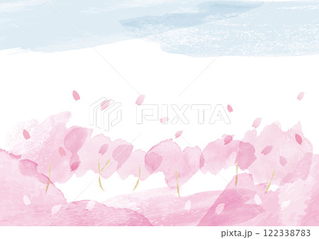ピンクの美しい桜の背景イラスト 122338783