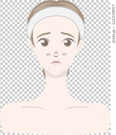 患有毛孔的女人的插圖 122339057