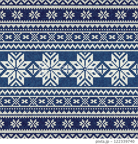 Scandinavian mosaic vector pattern 3 122339740