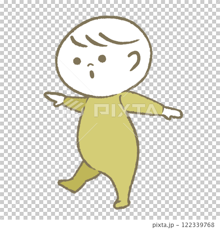 歩く赤ちゃん（黄色） 122339768