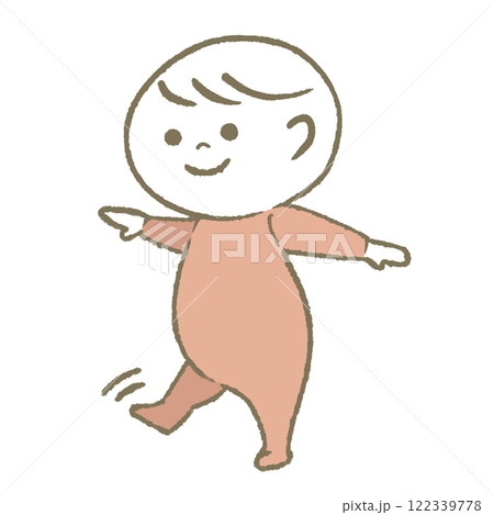 歩く赤ちゃん(ピンク) 歩く赤ちゃん(ピンク) 122339778