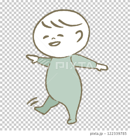 Smiling baby walking (light blue) Smiling baby walking (light blue) 122339785