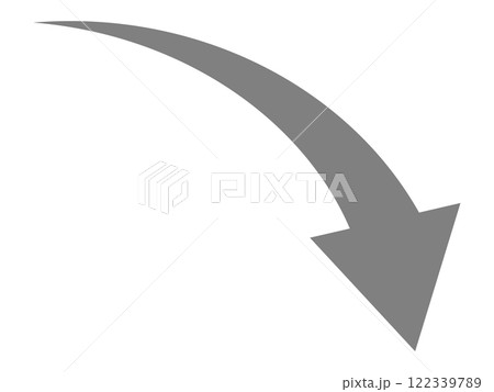 右肩下がりの矢印(ダウンマーク) 右肩下がりの矢印(ダウンマーク) 122339789