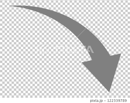 右肩下がりの矢印(ダウンマーク) 右肩下がりの矢印(ダウンマーク) 122339789